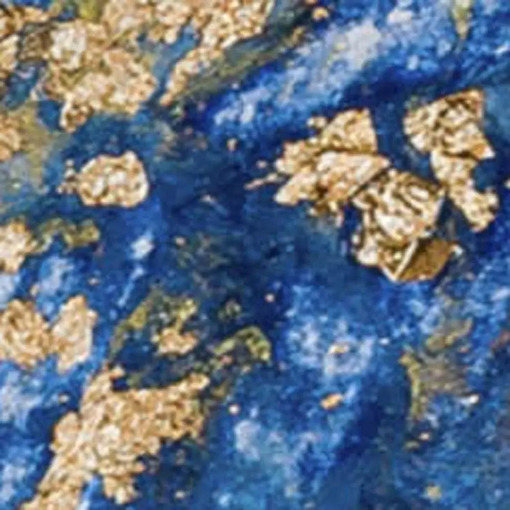 50" X 70" Blue Ivory And Gold Abstract Microfiber Plush Throw Blanket - Homeroots - Flyclothing LLC