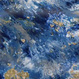 50" X 70" Blue Ivory And Gold Abstract Microfiber Plush Throw Blanket - Homeroots - Flyclothing LLC