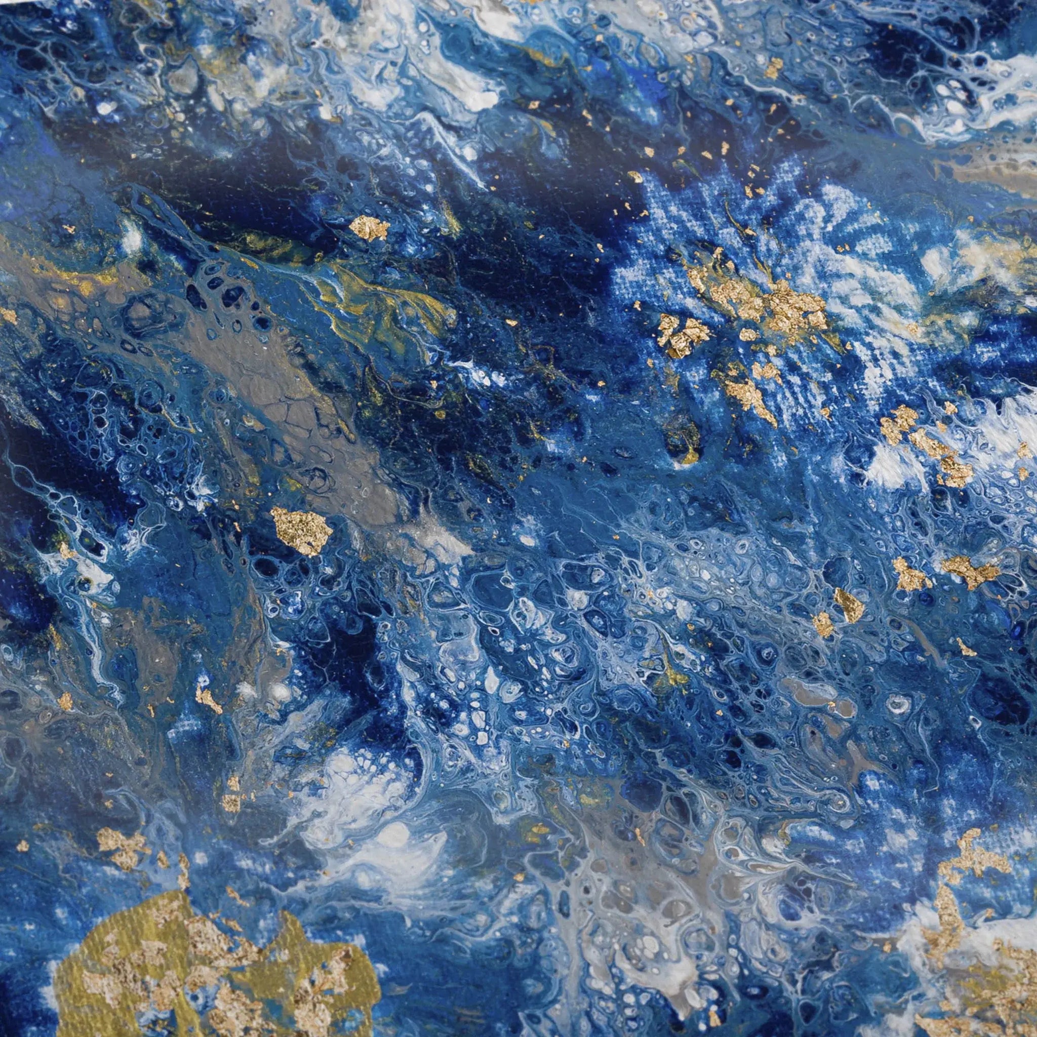50" X 70" Blue Ivory And Gold Abstract Microfiber Plush Throw Blanket - Homeroots - Flyclothing LLC
