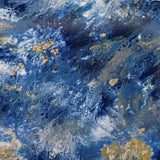 50" X 70" Blue Ivory And Gold Abstract Microfiber Plush Throw Blanket - Homeroots - Flyclothing LLC
