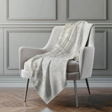 50" X 70" Ivory And Beige Abstract Microfiber Plush Throw Blanket - Homeroots - Flyclothing LLC