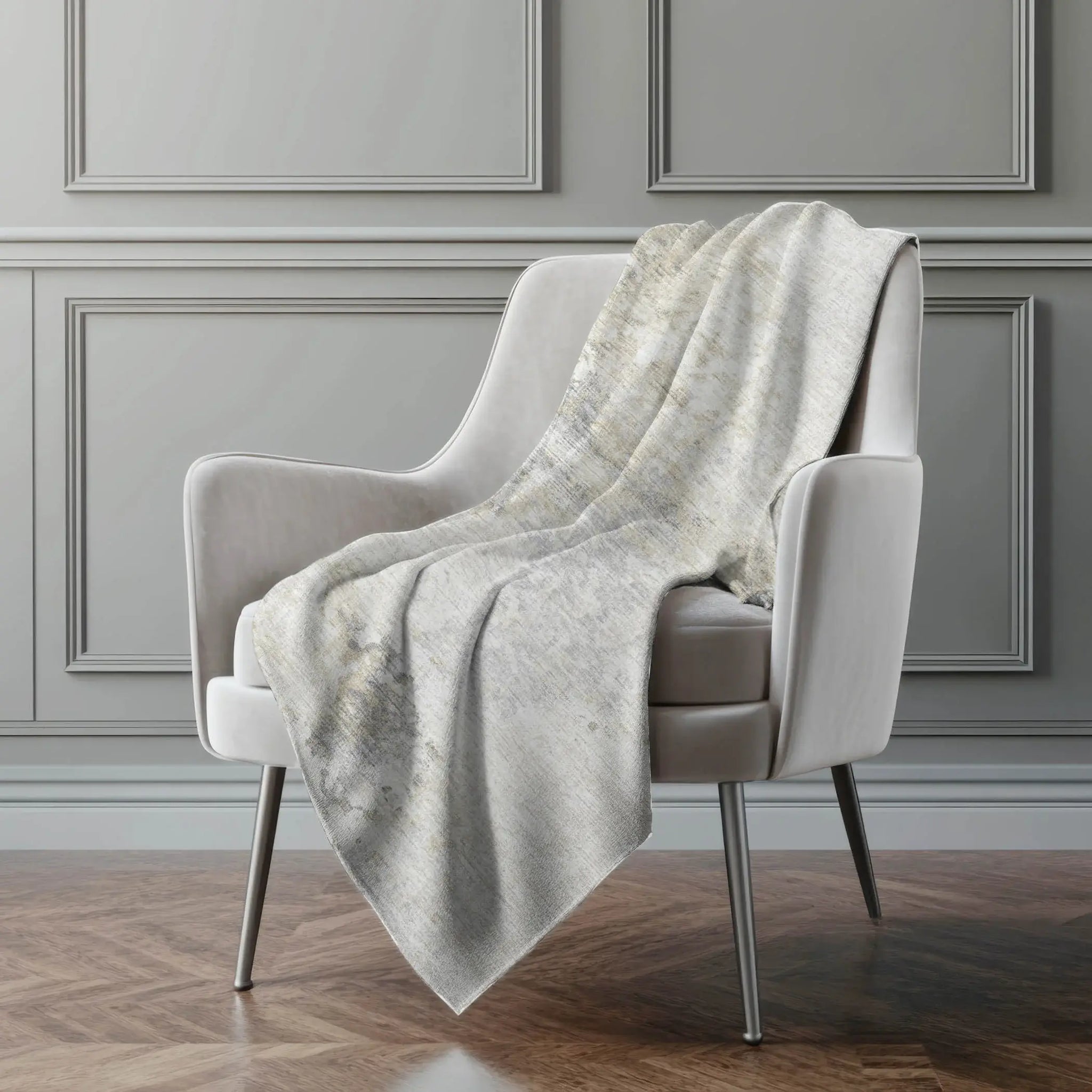 50" X 70" Ivory And Beige Abstract Microfiber Plush Throw Blanket - Homeroots - Flyclothing LLC