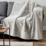50" X 70" Ivory And Beige Abstract Microfiber Plush Throw Blanket - Homeroots - Flyclothing LLC