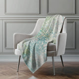 50" X 70" Green Teal And Beige Abstract Microfiber Plush Throw Blanket - Homeroots - Flyclothing LLC