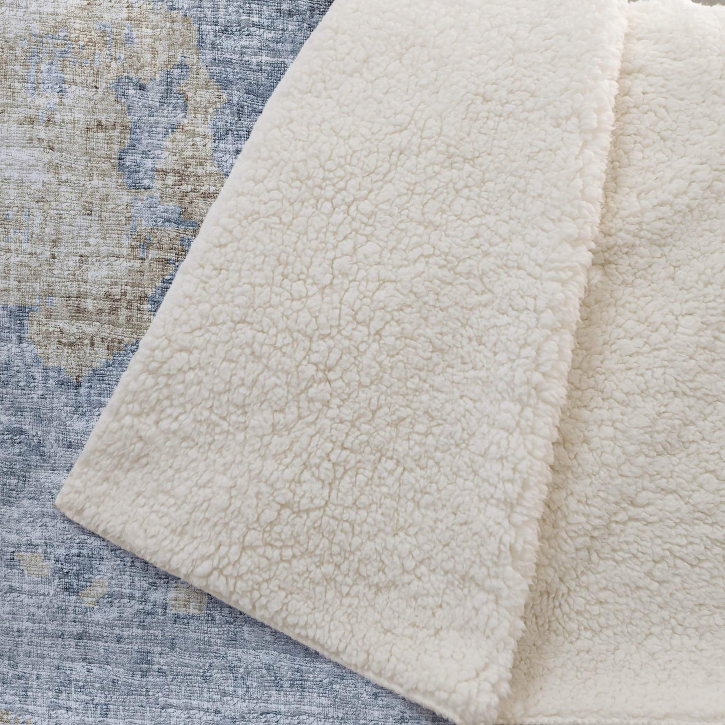 50" X 70" Blue Gold And Silver Abstract Microfiber Plush Throw Blanket - Homeroots - Flyclothing LLC