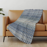 50" X 70" Blue And Orange Geometric Microfiber Plush Throw Blanket - Homeroots - Flyclothing LLC