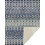 50" X 70" Blue And Orange Geometric Microfiber Plush Throw Blanket - Homeroots - Flyclothing LLC