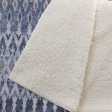 50" X 70" Blue And Orange Geometric Microfiber Plush Throw Blanket - Homeroots - Flyclothing LLC