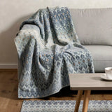 50" X 70" Blue And Orange Geometric Microfiber Plush Throw Blanket - Homeroots - Flyclothing LLC
