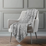 50" X 70" Pewter And Beige Southwestern Microfiber Plush Throw Blanket - Homeroots - Flyclothing LLC