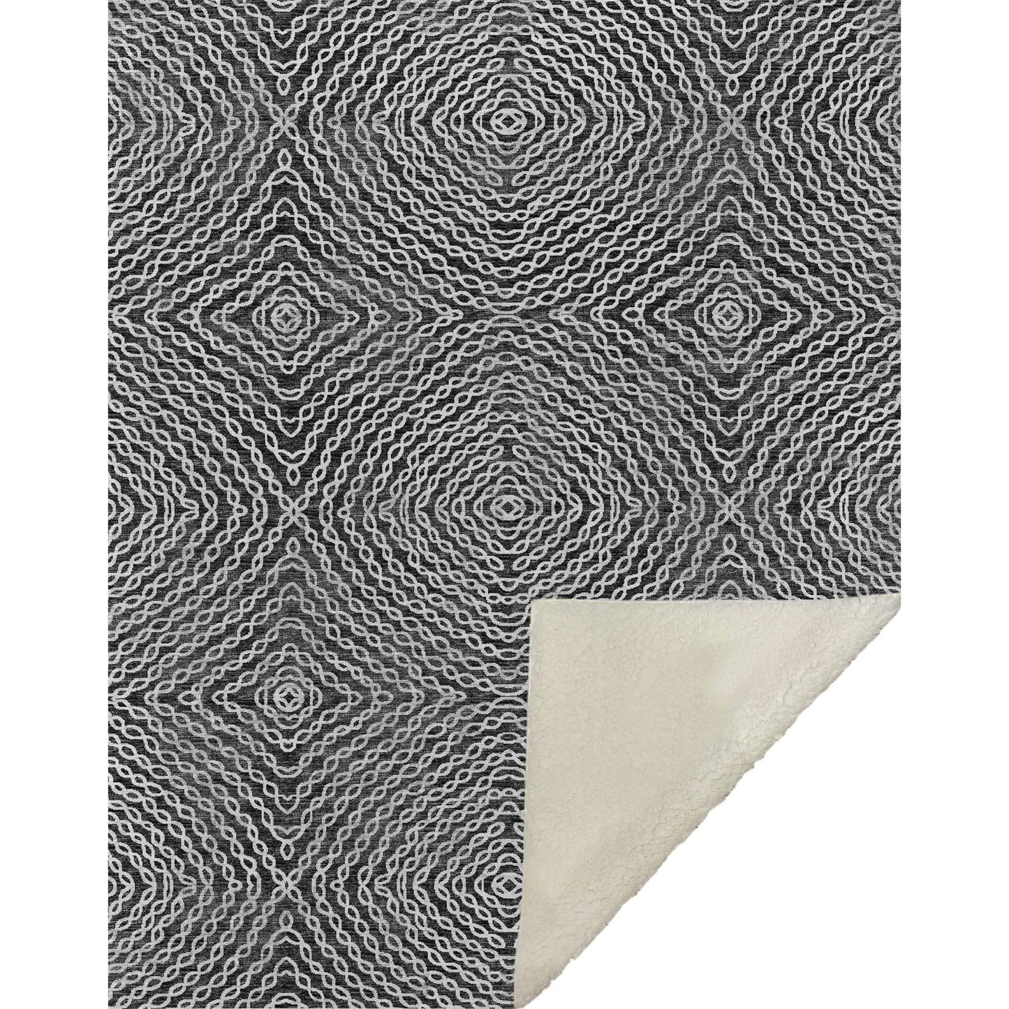 50" X 70" Charcoal And Ivory Abstract Microfiber Plush Throw Blanket - Homeroots - Flyclothing LLC