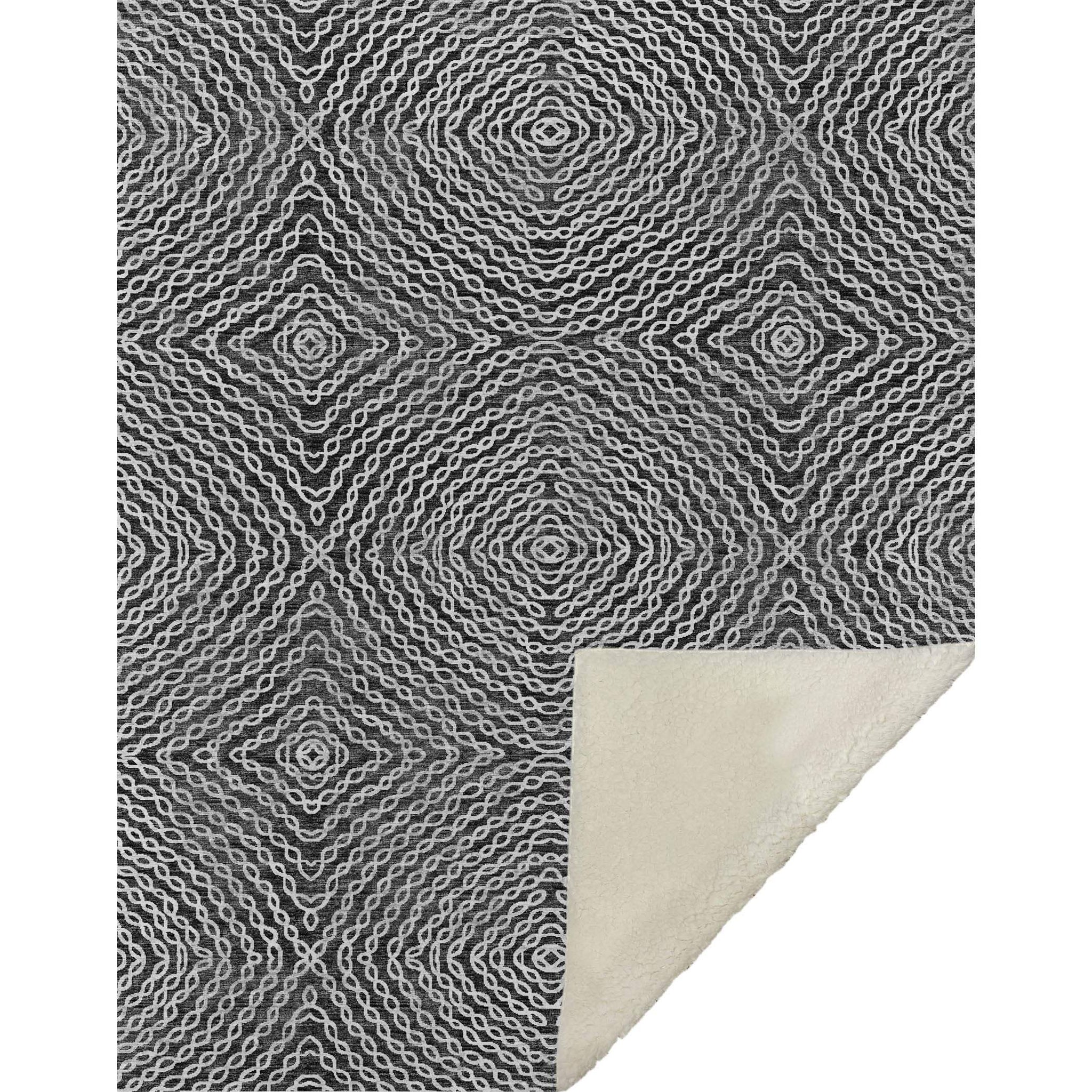 50" X 70" Charcoal And Ivory Abstract Microfiber Plush Throw Blanket - Homeroots - Flyclothing LLC