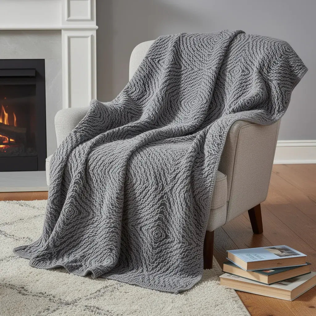 50" X 70" Charcoal And Ivory Abstract Microfiber Plush Throw Blanket - Homeroots - Flyclothing LLC
