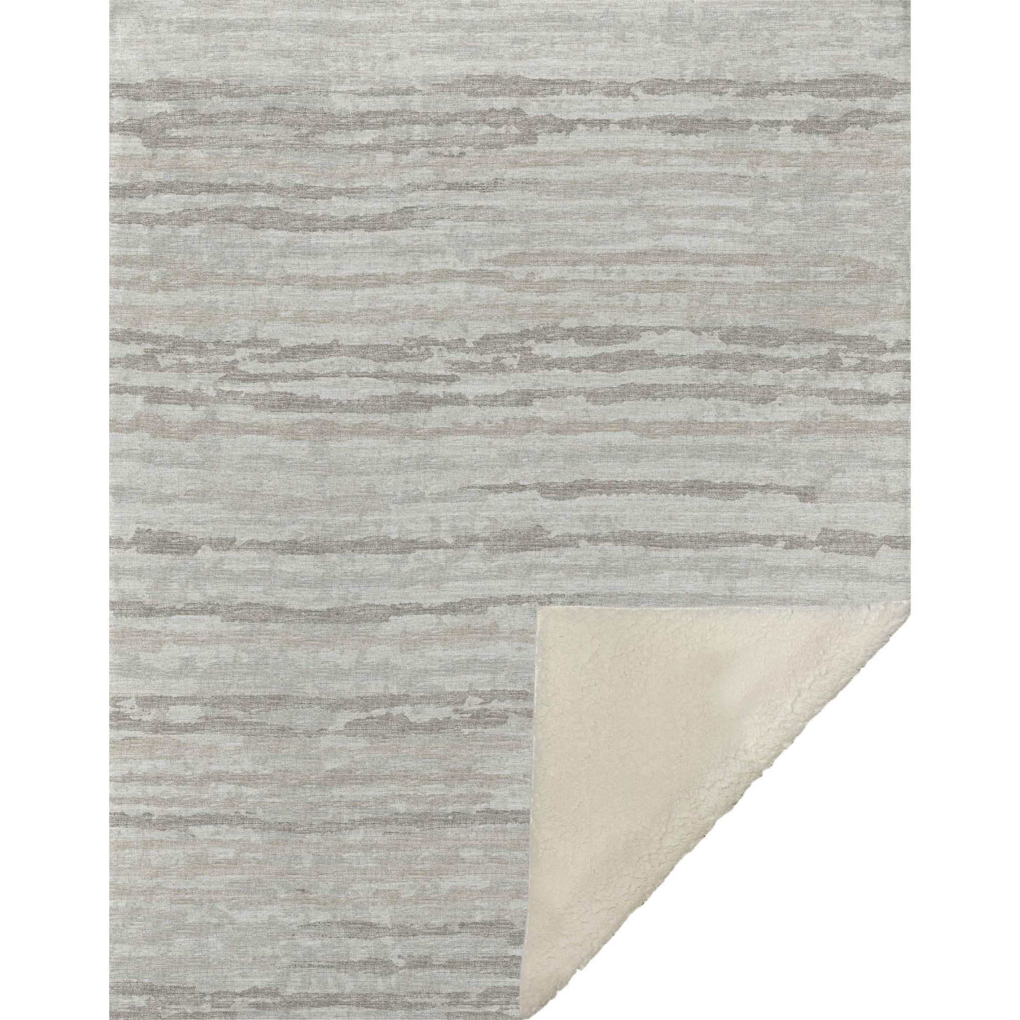 50" X 70" Ivory And Taupe Striped Microfiber Plush Throw Blanket - Homeroots - Flyclothing LLC