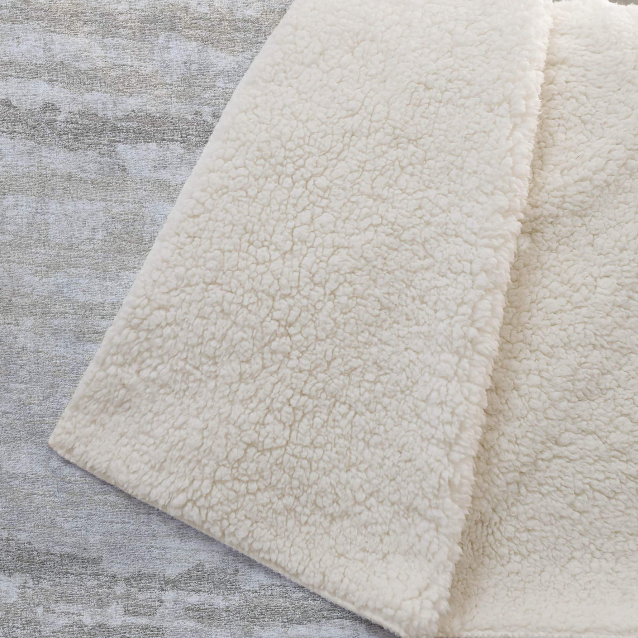 50" X 70" Ivory And Taupe Striped Microfiber Plush Throw Blanket - Homeroots - Flyclothing LLC