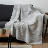 50" X 70" Ivory And Taupe Striped Microfiber Plush Throw Blanket - Homeroots - Flyclothing LLC