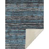 50" X 70" Blue And Charcoal Striped Microfiber Plush Throw Blanket - Homeroots - Flyclothing LLC