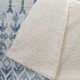 50" X 70" Ivory And Teal Geometric Microfiber Plush Throw Blanket - Homeroots - Flyclothing LLC