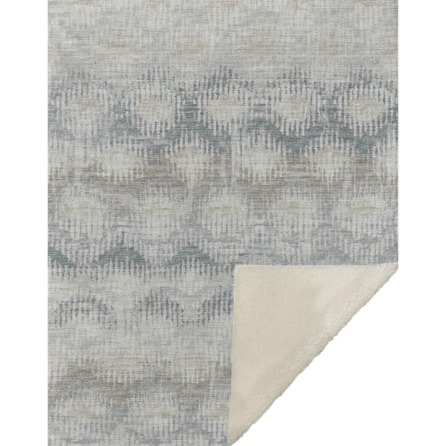 50" X 70" Linen And Gray Geometric Microfiber Plush Throw Blanket - Homeroots - Flyclothing LLC