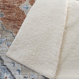 50" X 70" Rust Ivory And Blue Floral Microfiber Plush Throw Blanket - Homeroots - Flyclothing LLC