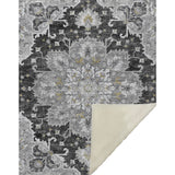50" X 70" Charcoal Gold And Gray Floral Microfiber Plush Throw Blanket - Homeroots - Flyclothing LLC