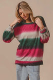 BiBi Striped Gradation Print Knit Top - Trendsi - Flyclothing LLC