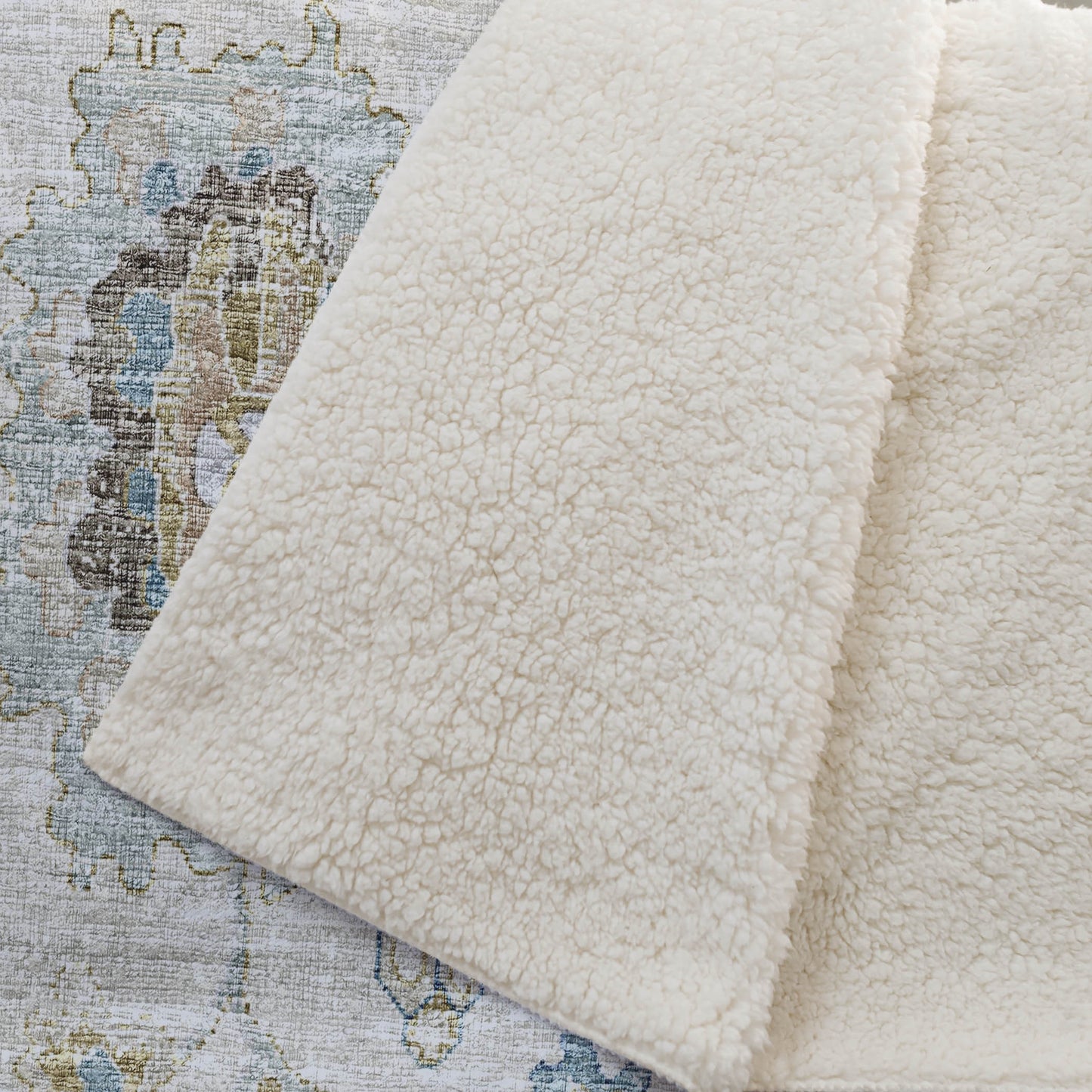 50" X 70" Linen Coffee And Teal Floral Microfiber Plush Throw Blanket - Homeroots - Flyclothing LLC