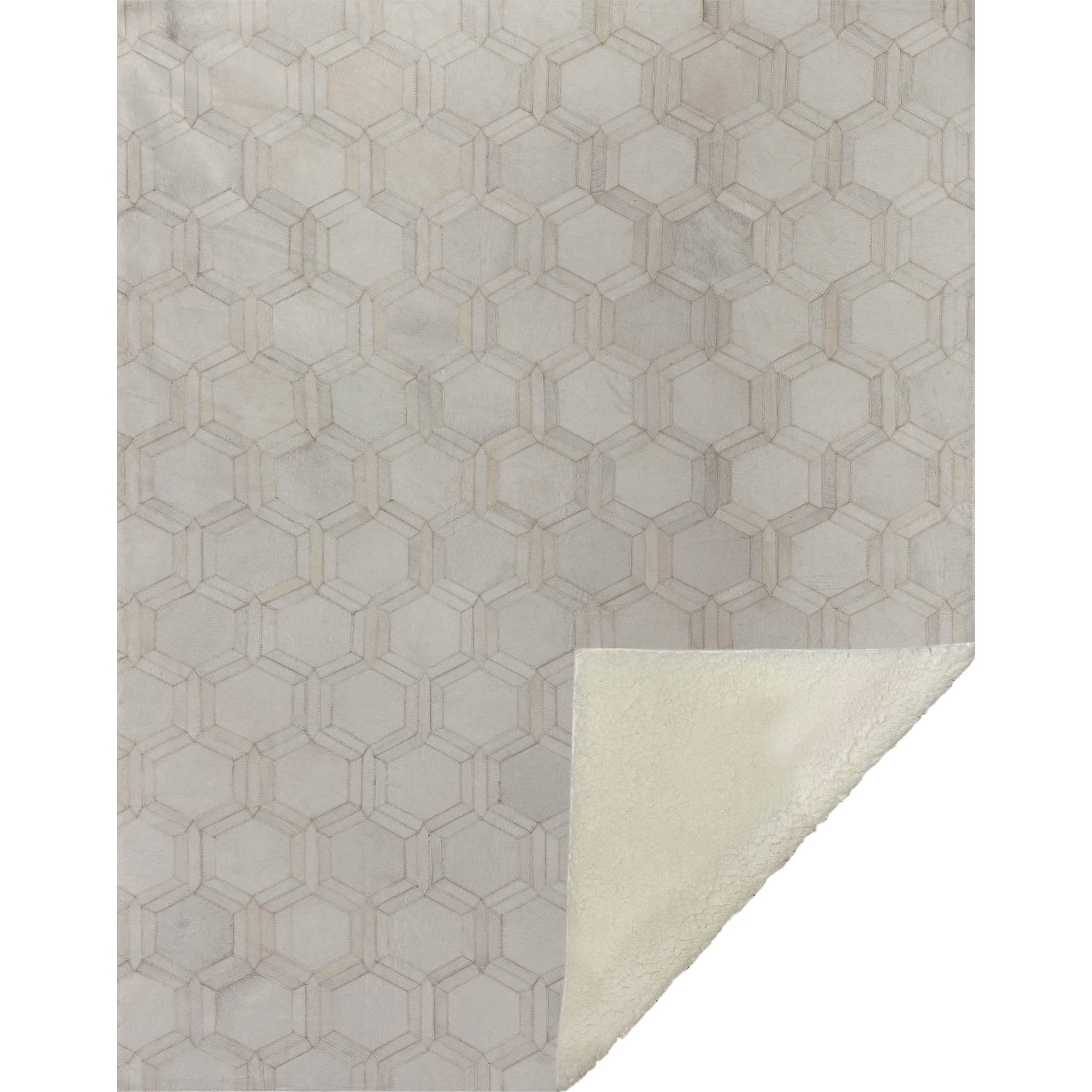 50" X 70" Ivory And Beige Geometric Microfiber Plush Throw Blanket - Homeroots - Flyclothing LLC