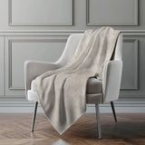 50" X 70" Ivory And Beige Geometric Microfiber Plush Throw Blanket - Homeroots - Flyclothing LLC