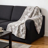 50" X 70" Gray And Ivory Geometric Microfiber Plush Throw Blanket - Homeroots - Flyclothing LLC