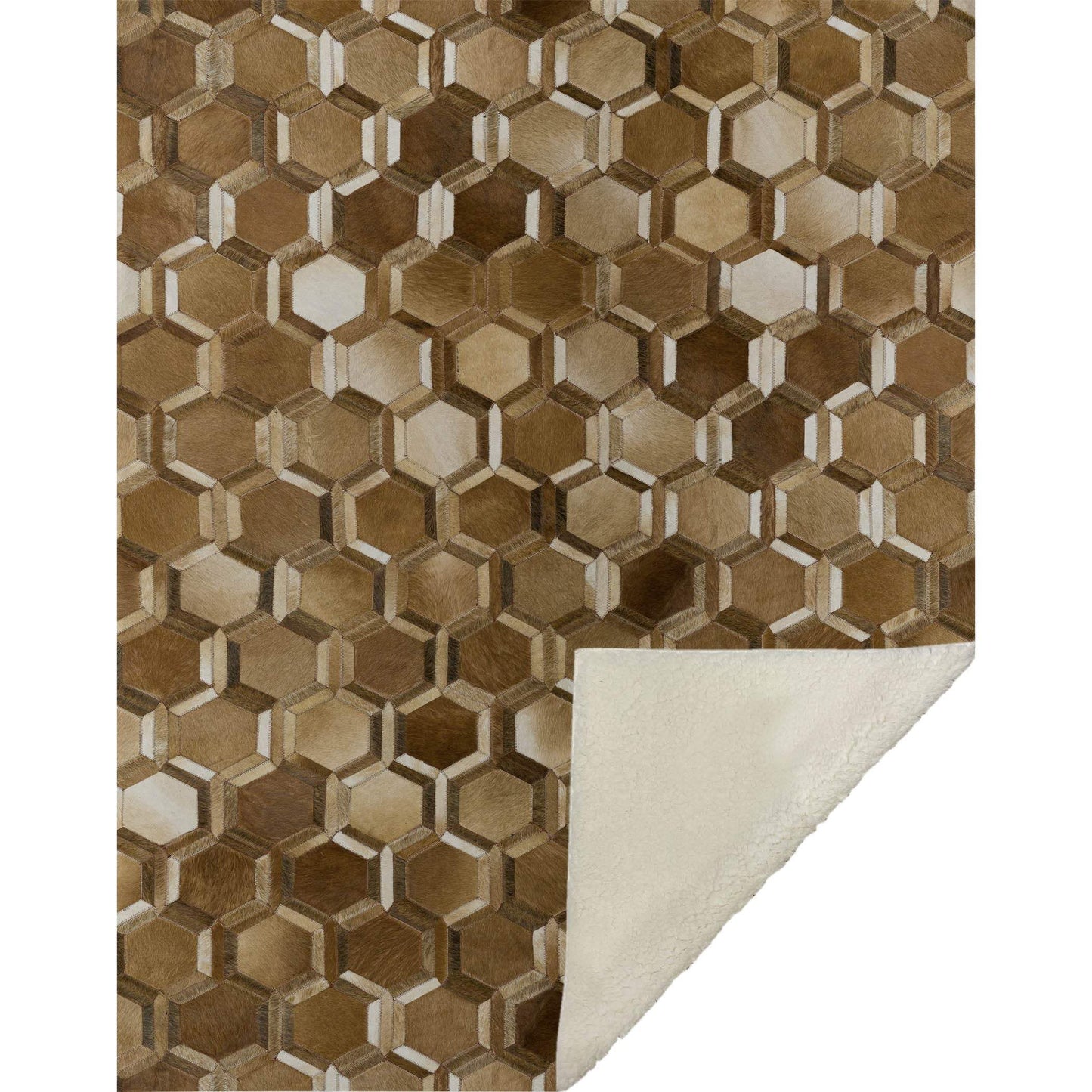 50" X 70" Brown And Beige Geometric Microfiber Plush Throw Blanket - Homeroots - Flyclothing LLC