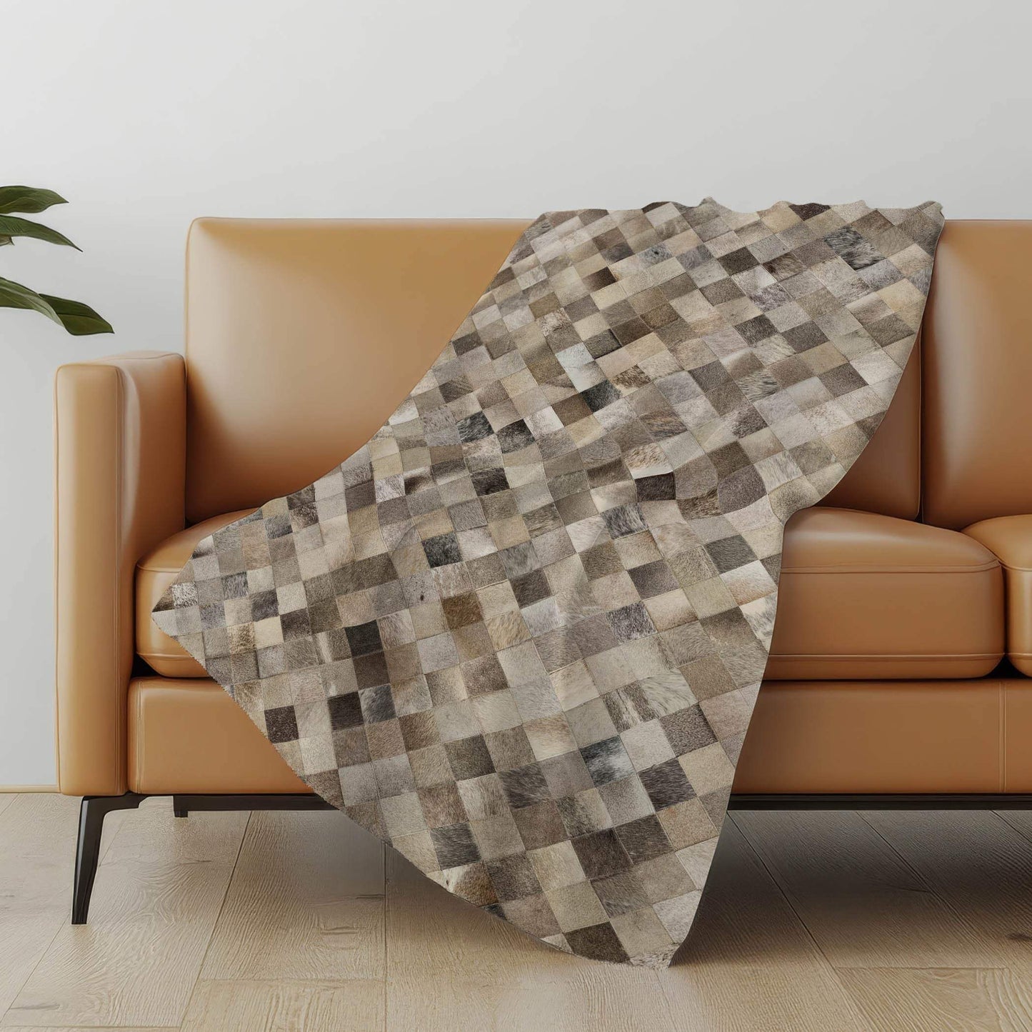 50" X 70" Gray Beige And Black Geometric Microfiber Plush Throw Blanket - Homeroots - Flyclothing LLC
