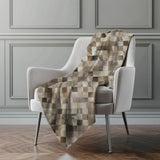 50" X 70" Gray Beige And Black Geometric Microfiber Plush Throw Blanket - Homeroots - Flyclothing LLC