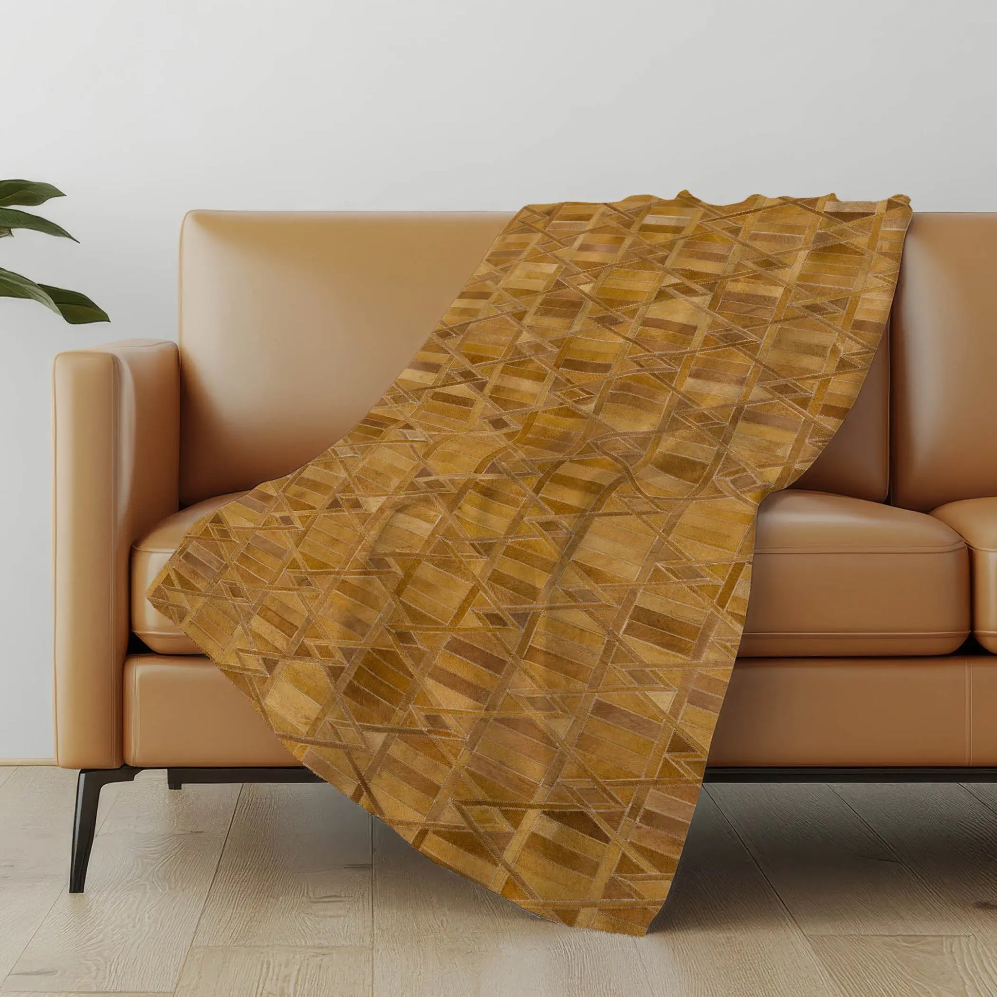 50" X 70" Brown Beige And Coffee Geometric Microfiber Plush Throw Blanket - Homeroots - Flyclothing LLC