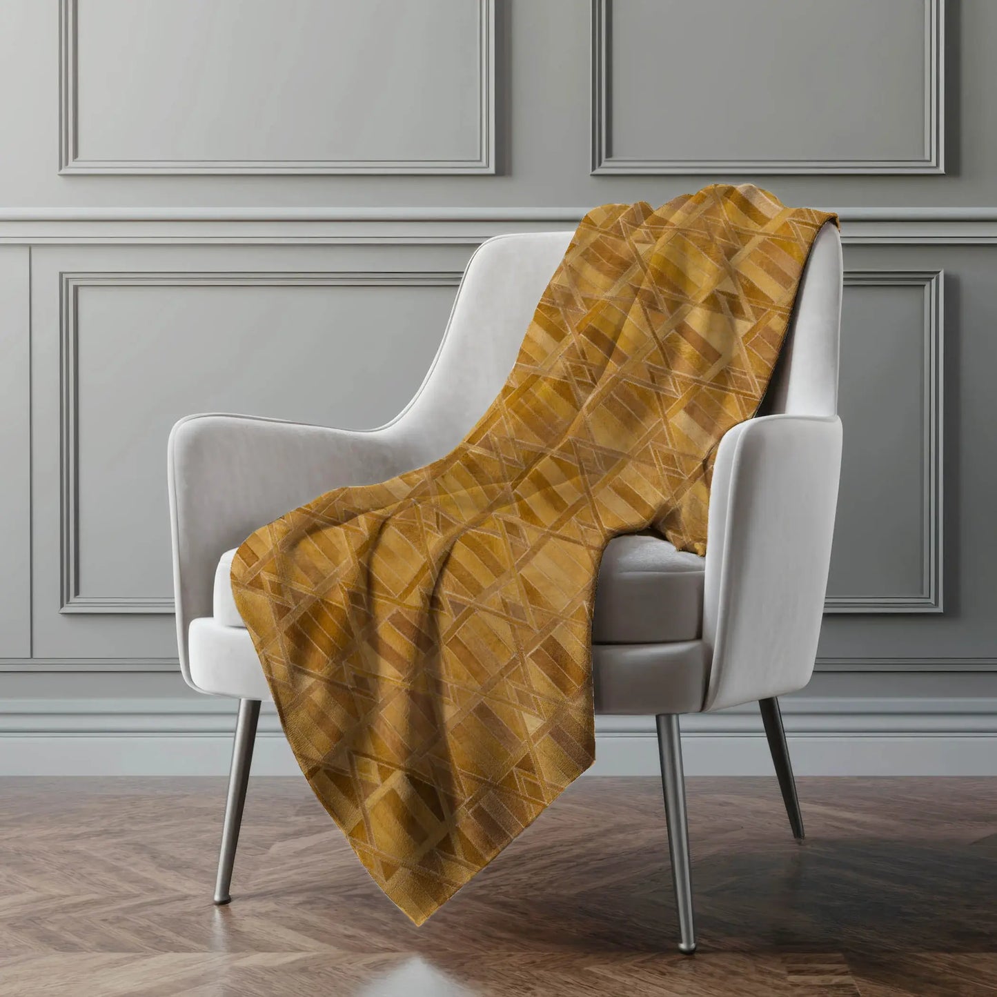 50" X 70" Brown Beige And Coffee Geometric Microfiber Plush Throw Blanket - Homeroots - Flyclothing LLC