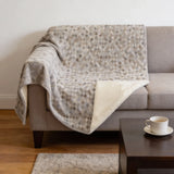 50" X 70" Gray Beige And Ivory Geometric Microfiber Plush Throw Blanket - Homeroots - Flyclothing LLC