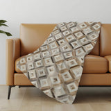 50" X 70" Gray And Brown Geometric Microfiber Plush Throw Blanket - Homeroots - Flyclothing LLC