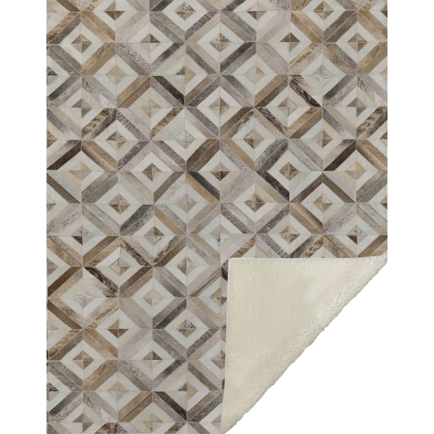 50" X 70" Gray And Brown Geometric Microfiber Plush Throw Blanket - Homeroots - Flyclothing LLC
