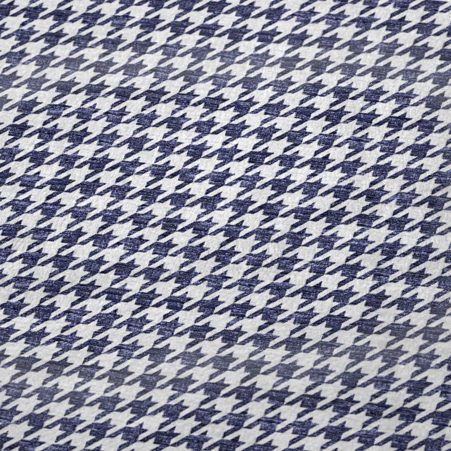 50" X 70" Navy Blue And White Houndstooth Microfiber Plush Throw Blanket - HomeRoots - Flyclothing LLC