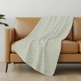 50" X 70" Mint Green And Ivory Striped Microfiber Plush Throw Blanket - Homeroots - Flyclothing LLC