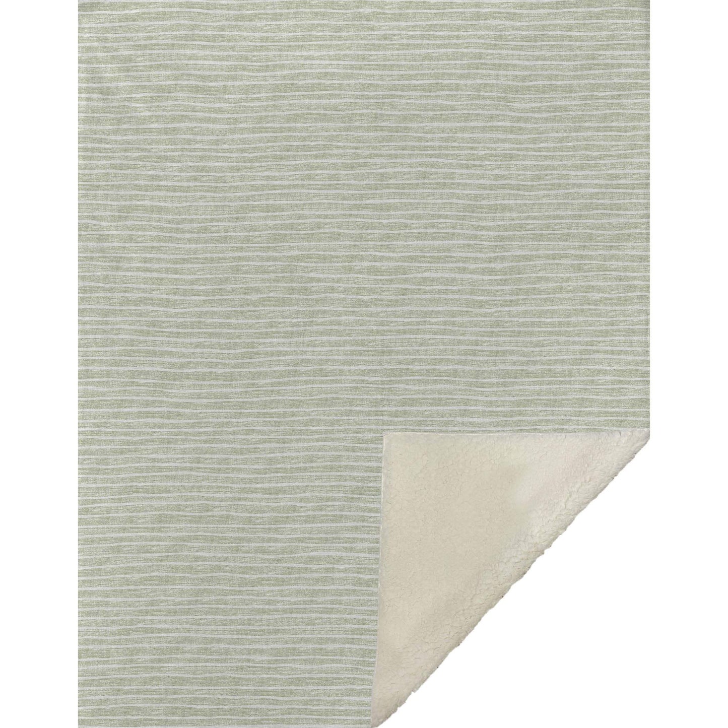 50" X 70" Mint Green And Ivory Striped Microfiber Plush Throw Blanket - Homeroots - Flyclothing LLC