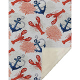 50" X 70" Ivory Red and Blue Microfiber Coastal Nautical Plush Throw Blanket - HomeRoots - Flyclothing LLC