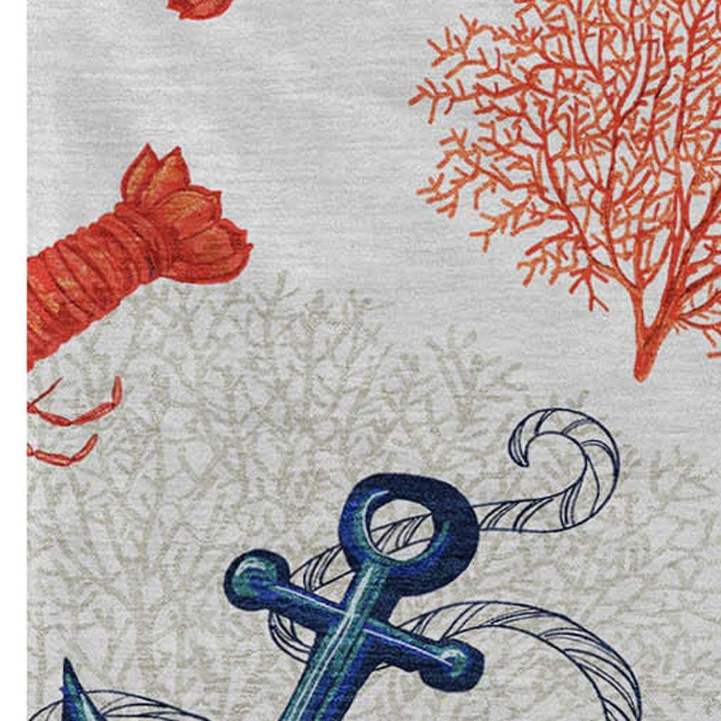 50" X 70" Ivory Red and Blue Microfiber Coastal Nautical Plush Throw Blanket - HomeRoots - Flyclothing LLC