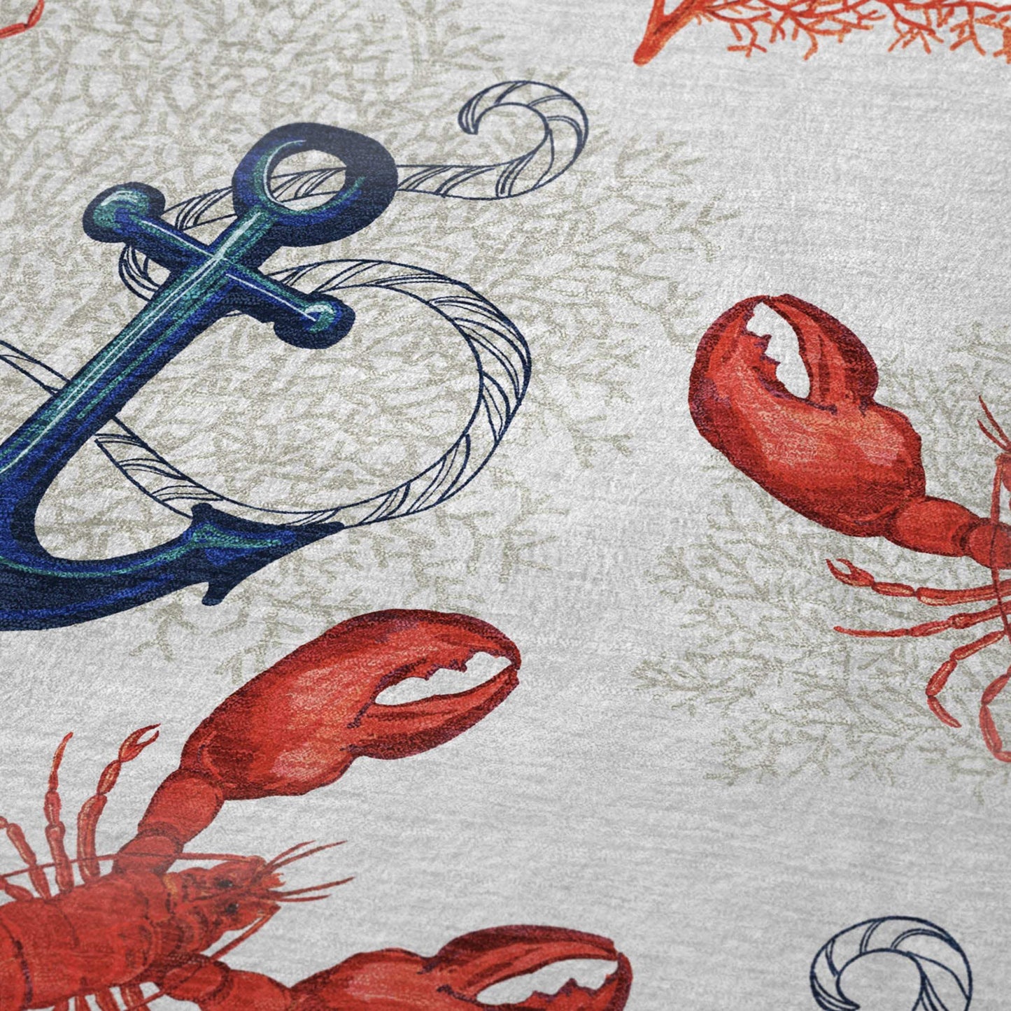 50" X 70" Ivory Red and Blue Microfiber Coastal Nautical Plush Throw Blanket - HomeRoots - Flyclothing LLC