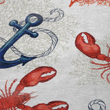 50" X 70" Ivory Red and Blue Microfiber Coastal Nautical Plush Throw Blanket - HomeRoots - Flyclothing LLC