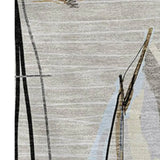 50" X 70" Beige Charcoal And Ivory Sailboat Microfiber Plush Throw Blanket - Homeroots - Flyclothing LLC