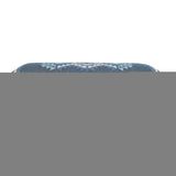 47" Blue and Brown Geometric Jute and Solid Wood Upholstered Bench - HomeRoots - Flyclothing LLC