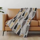 50" X 70" Gray Black And Gold Champagne Bottle Stripe Microfiber Plush Throw Blanket - Homeroots - Flyclothing LLC