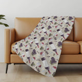 50" X 70" Ivory Purple And Green Wine Tasting Microfiber Plush Throw Blanket - Homeroots - Flyclothing LLC