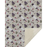 50" X 70" Ivory Purple And Green Wine Tasting Microfiber Plush Throw Blanket - Homeroots - Flyclothing LLC